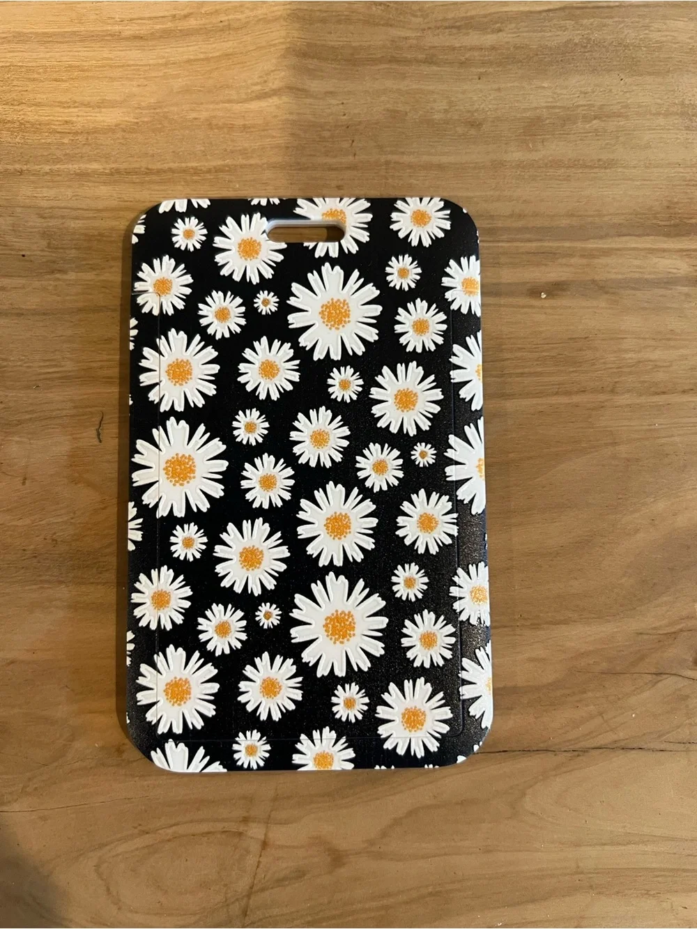Daisy Print Black Lanyard with ID Badge Holder